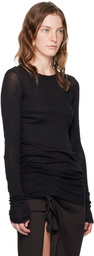 Rick Owens Black Porterville Rib Long Sleeve T-Shirt