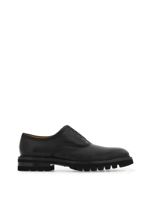 Photo: Ferragamo Mens Oxford brogue with chunky tread in Black