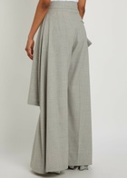 A.W.A.K.E Mode Cut-out Wide-leg Stretch Wool Trousers Light Grey