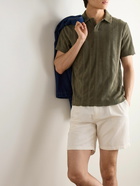 Mr P. - Straight-Leg Pleated Cotton and Linen-Blend Twill Shorts - White