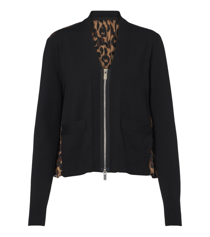 Photo: Sacai Paneled leopard-print cotton-blend cardigan