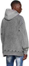 Dsquared2 Grey Open Up Slouch Hoodie