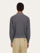Ferragamo Mens Knitted polo top in Grey