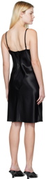 DRAE Black Cowl-Neck Slip Minidress