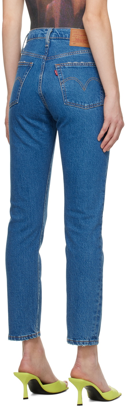 Levi's Blue 501 Original Cropped Jeans Levi's Red