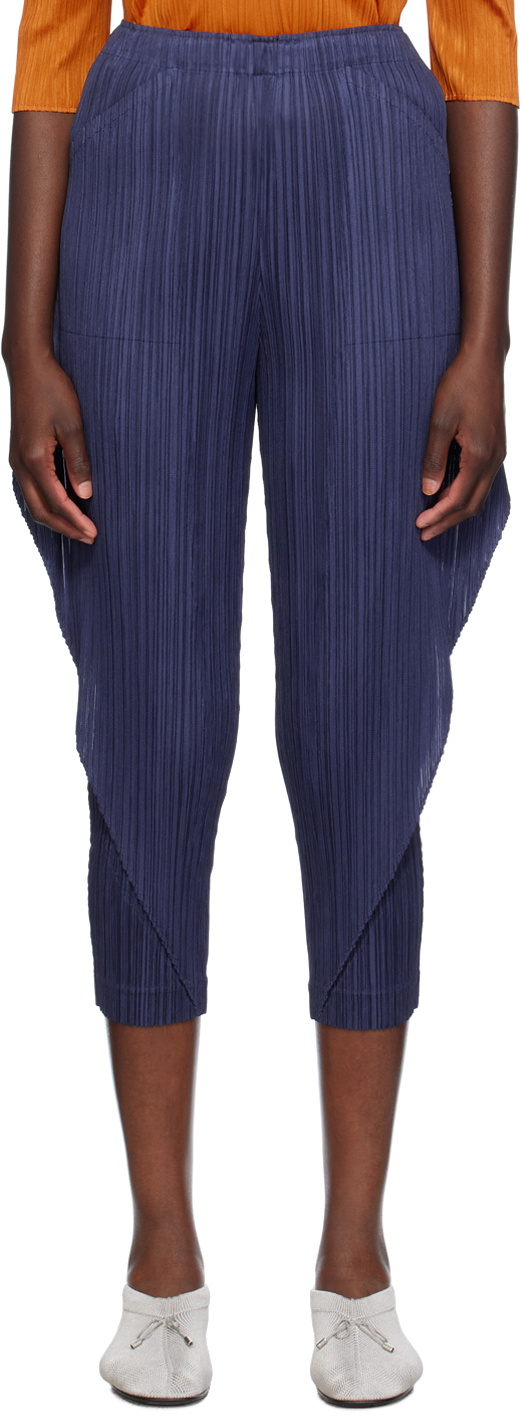 PLEATS PLEASE ISSEY MIYAKE Navy Thicker Bottoms 1 Trousers Pleats