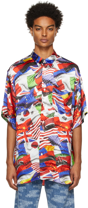 Photo: VETEMENTS Multicolor Flags Fluid Short Sleeve Shirt