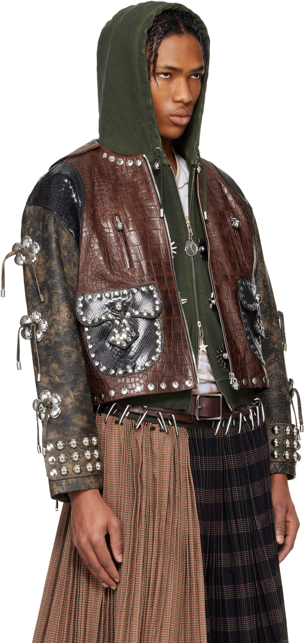 Chopova Lowena Brown Afterclap Leather Jacket Chopova Lowena