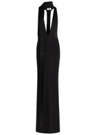 The New Arrivals Ilkyaz Ozel Olympia Scarf-effect Stretch-jersey Maxi Dress Black