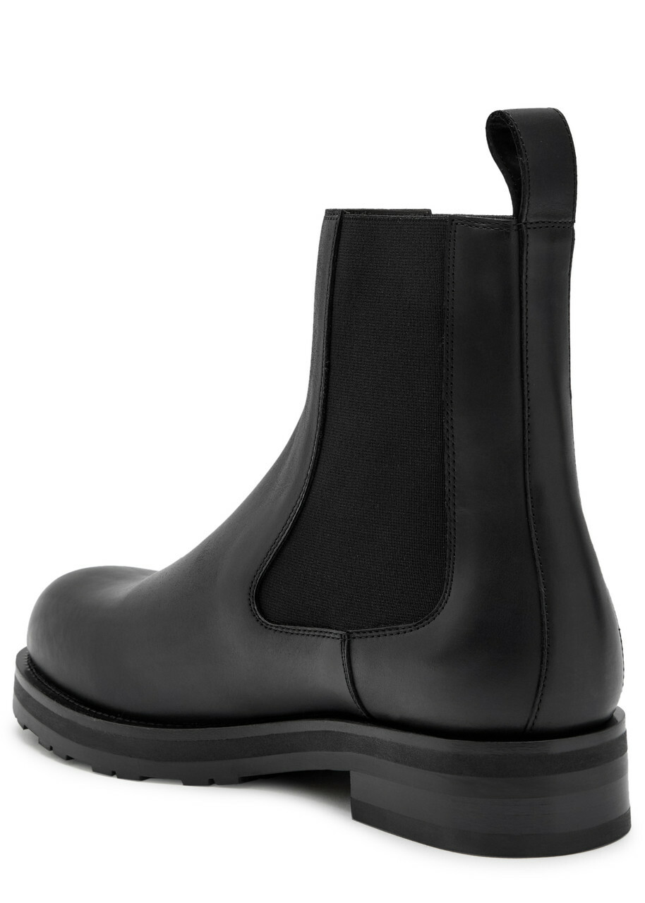 The Row Leather Chelsea Boots Black