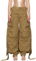 The Attico Tan Long Cargo Pants