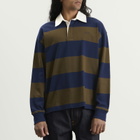 A.P.C. Men's Isaac Block Stripe Rugby Shirt in Dark Navy
