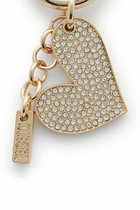 Diesel Metal heart charm with rhinestones - Charms and Keyrings Womens in Gold