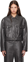 Nanushka Green Zaria Leather Jacket