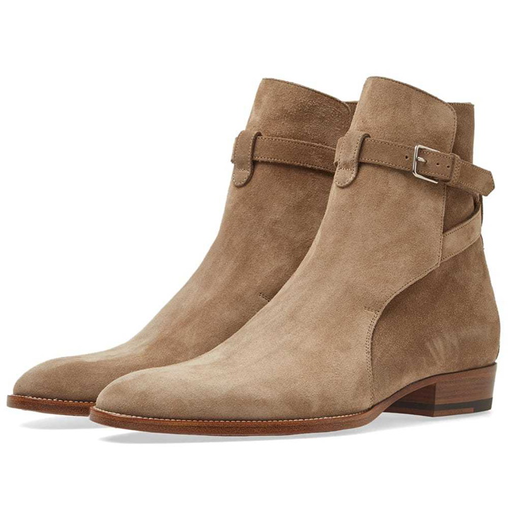 Photo: Saint Laurent Wyatt 30 Jodhpur Boot Light Cigar Suede