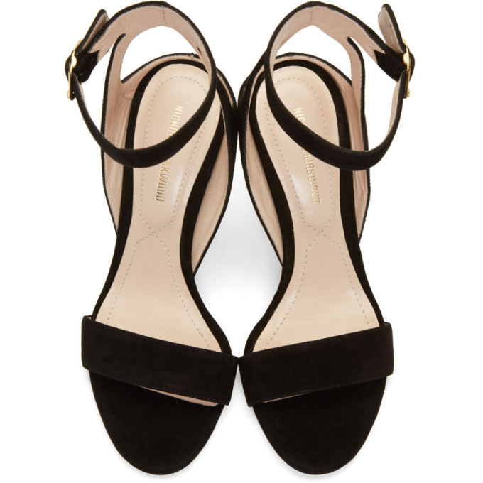 Nicholas Kirkwood Black Suede Lola Pearl Sandals Nicholas Kirkwood