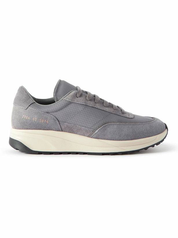 Photo: Common Projects - Track 80 Suede and Ripstop Sneakers - Gray