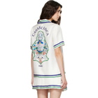 Casablanca White Hotel Emblem Short Sleeve Silk Shirt