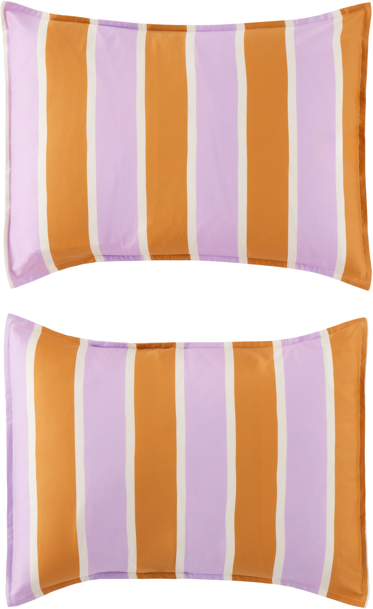 Dusen Dusen Orange & Purple Tommy Stripe Duvet Set, Full/Queen
