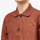 Fred Perry Men's Utility Pocket Overshirt in Whisky Brown