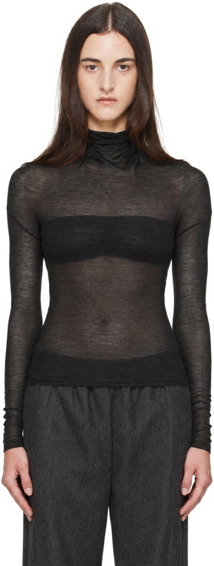 Photo: Victoria Beckham Black Draped Turtleneck