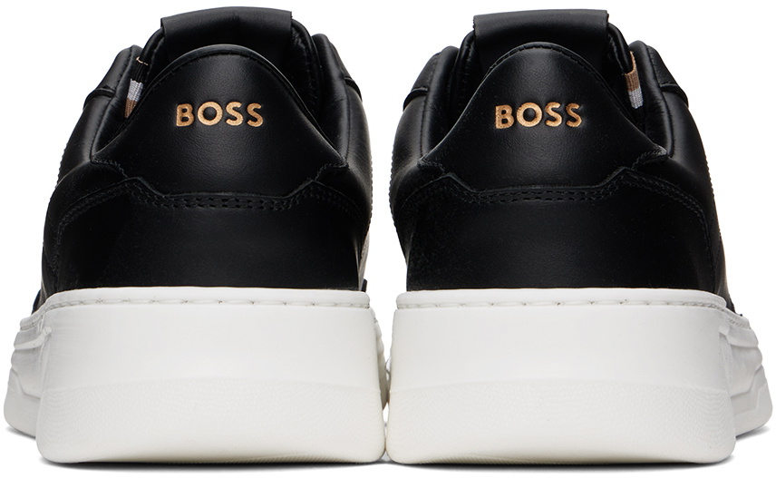 【Hugo Boss】BALTIMORE TENNIS STYLE スニーカー BLACK Mens Boss Baltimore Sneakers In Black | Soletrader
