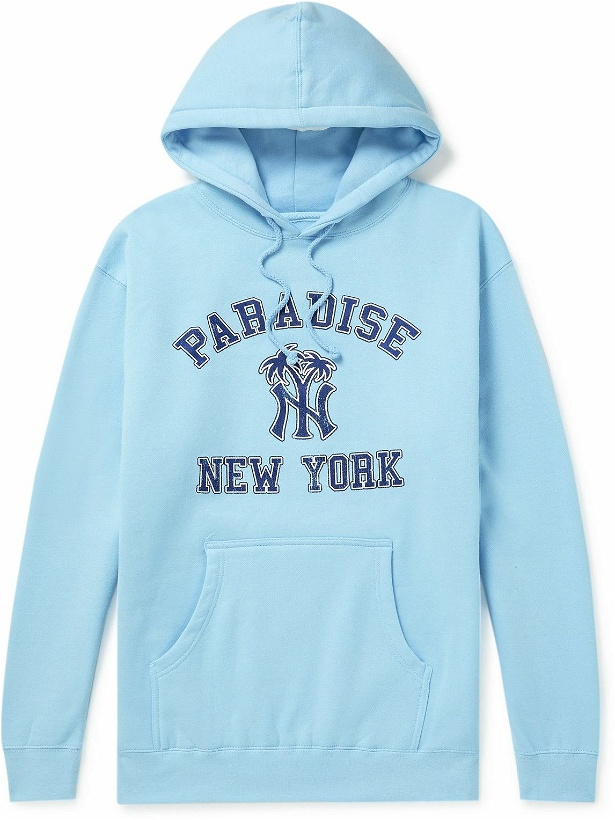 Photo: PARADISE - Printed Cotton-Jersey Hoodie - Blue