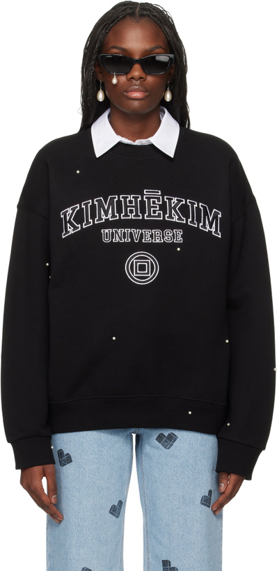 Photo: KIMHĒKIM Black Pearl Embellished 'Universe' Sweatshirt