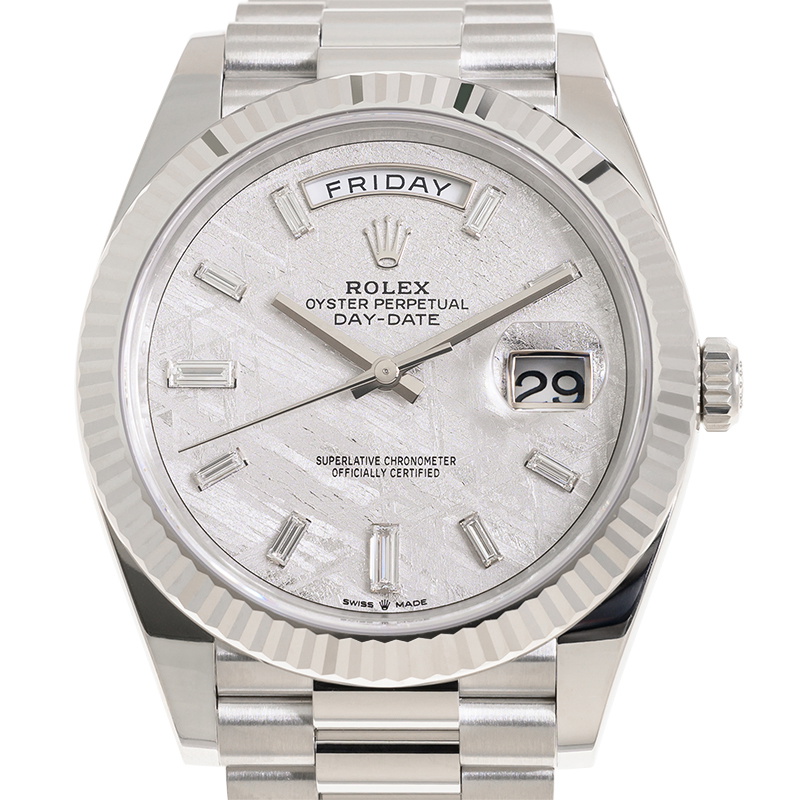 Rolex Day-Date 40 Meteorite Diamond Dial Mens Platinum President Watch M228236-0011