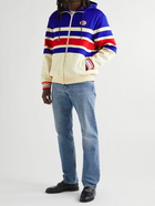 GUCCI - Embellished Tech-Jersey Zip-Up Hoodie - Blue