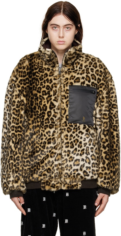 Photo: R13 Brown Leopard Faux-Fur Reversible Jacket