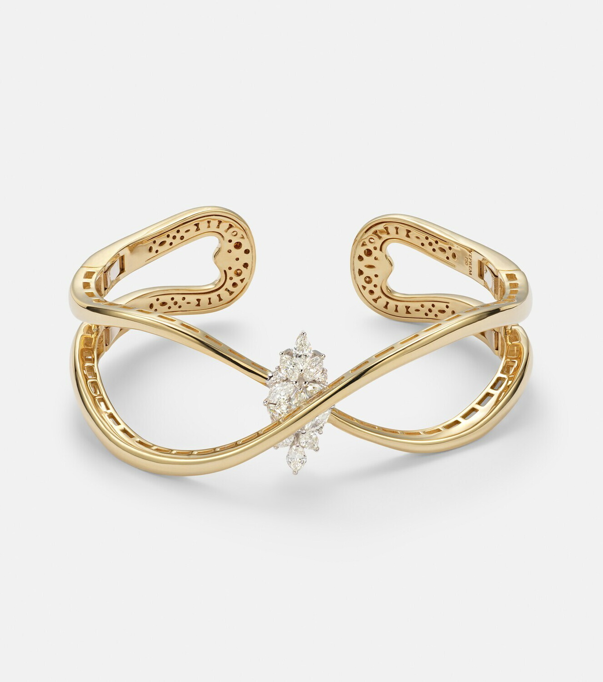 Yeprem Golden Strada 18kt white and yellow gold bangle with diamonds