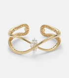 Yeprem Golden Strada 18kt white and yellow gold bangle with diamonds