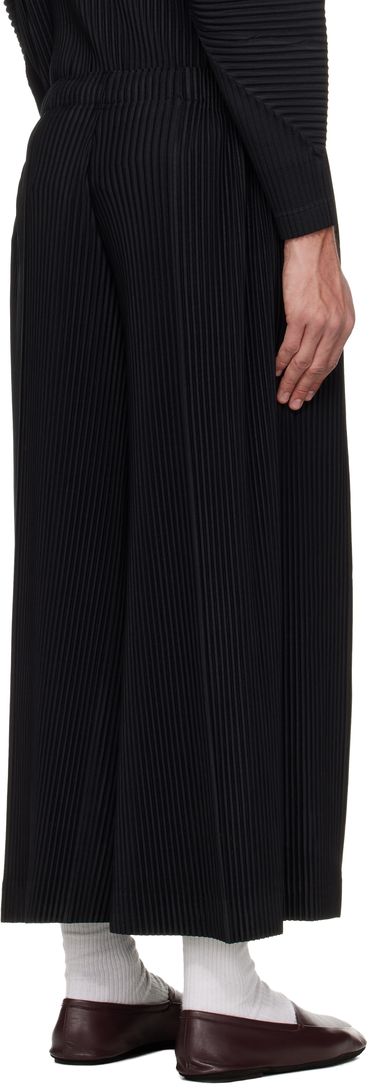 さ*ん様 HOMME PLISSÉ 25AW PLEATS BOTTOMS 2 HOMME PLISSÉ ISSEY MIYAKE Black Pleats Bottoms 2 Trousers Homme