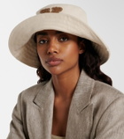 Max Mara Gondola leather-trimmed canvas bucket hat