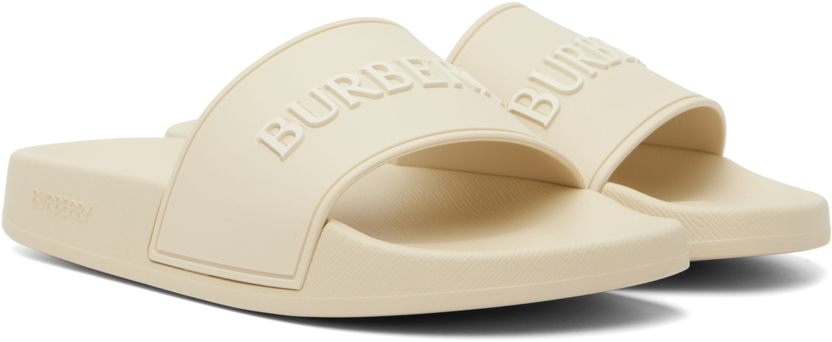 Burberry Off-White Logo Slides