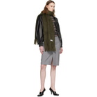 Jil Sander Green Plain Mohair Wool Scarf