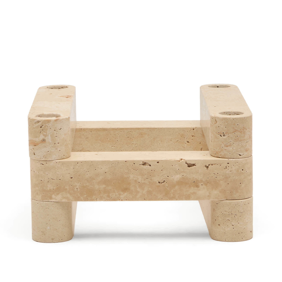 ferm LIVING Newel Modular Candle Holder - Set of 6 in Travertin 
