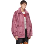 Doublet Pink Peinture Faux-Fur Jacket