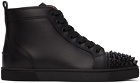 Christian Louboutin Black Lou Spikes Sneakers