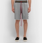 AMIRI - Printed Mélange Loopback Modal and Cotton-Blend Jersey Drawstring Shorts - Men - Gray