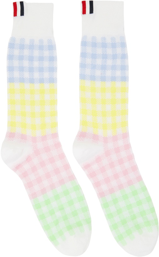 Photo: Thom Browne Multicolor Checkered Socks