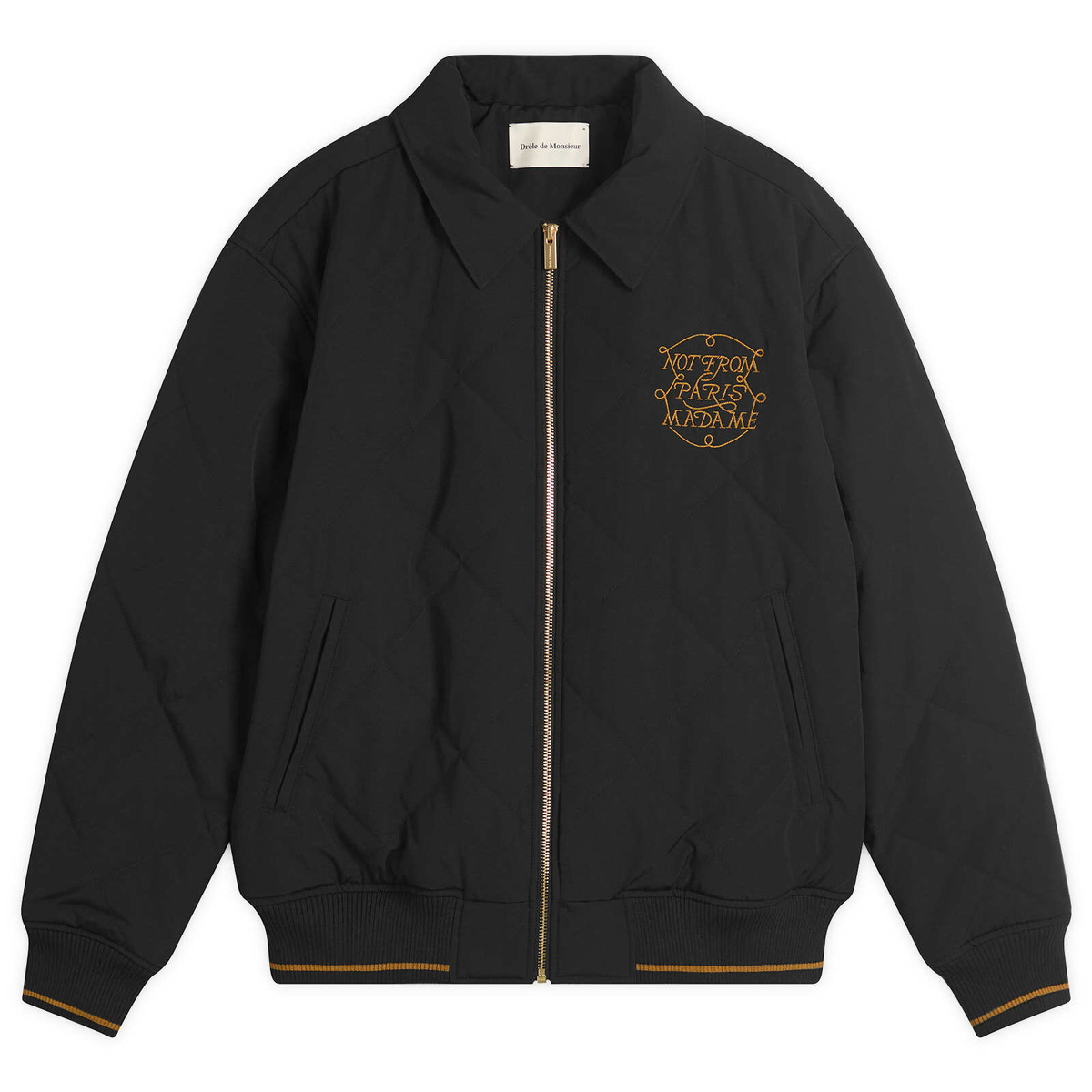 Drôle de Monsieur Men's Braided Slogan Jacket in Black