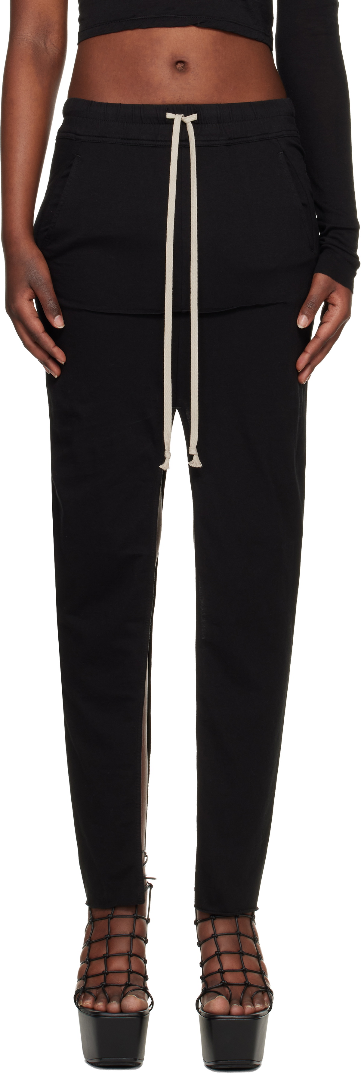 Rick Owens DRKSHDW Black Temple Pull On Sliced Pillar Maxi Skirt