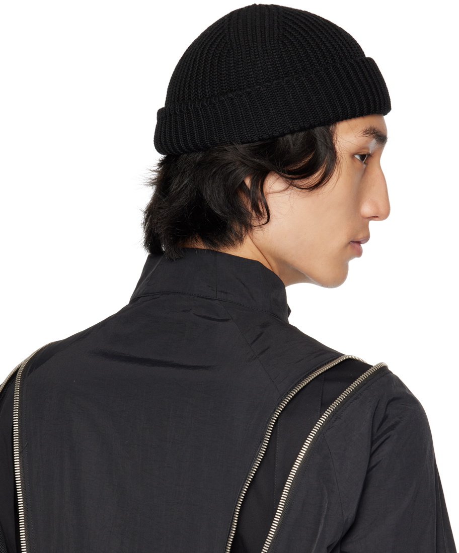 HELIOT EMIL Black Logo Plate Beanie
