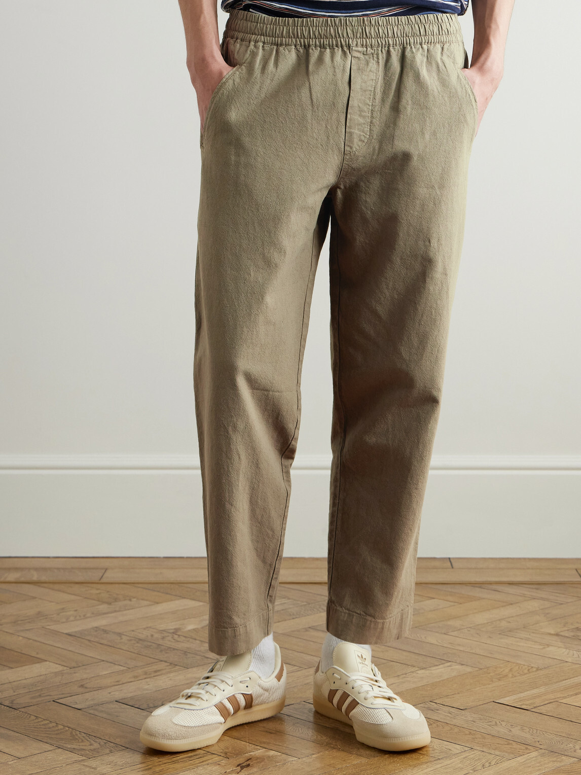 Folk - Drawcord Assembly Straight-Leg Linen and Cotton-Blend Canvas Trousers - Neutrals
