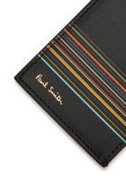 Paul Smith Signature Striped Logo Leather Card Holder - Black - One Size