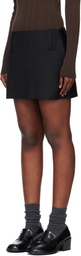 TONYWACK Black Distressed Wool Skort