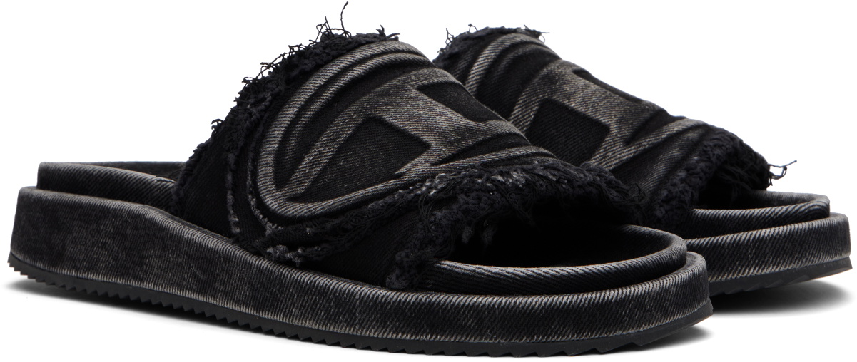 Diesel Black Sa-Slide D Oval Sandals