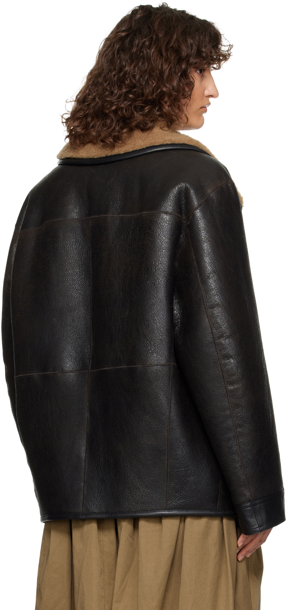 LEMAIRE Brown Shearling Coat Lemaire